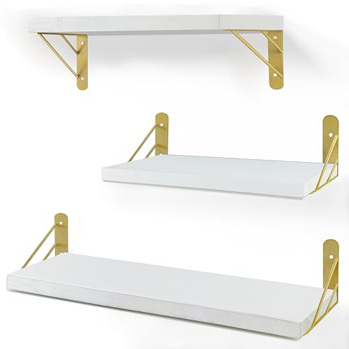 ZVZM Estanteria de Pared Madera, Baldas Flotantes Pared, 3 Niveles Repisas Estante de Pared, Estantería Pared, Estantes Flotantes, Decoración Pared Salon, Dormitorio, Baño, Cocina
