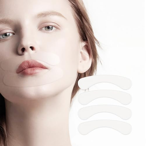 SexxLady 4 pezzi Cerotti antirughe per labbra, trattamento delle rughe del labbro superiore, linee del sorriso leviganti e rughe della zona delle labbra, cerotti facciali per tutti i tipi di pelle
