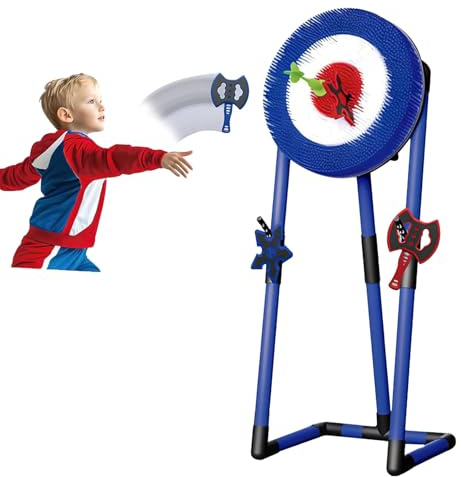 Jeu de fléchettes 3 en 1 avec hache et pelouse avec design pliable pour s'amuser en famille en toute sécurité à l'intérieur et à l'extérieur
