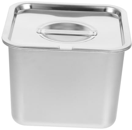 Cabilock Boîte de Rangement Glace Maison Acier Inoxydable avec Couvercle Étanche Bac à Dessert Pratique pour Stockage et Conservation de Crème Glacée Faite Maison Conteneur Réutilisable