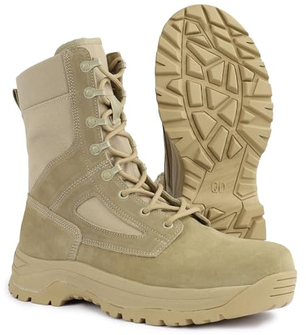 LUDEY Militari Stivali da Uomo Tattici Assalto per Combattimento Anfibi da Lavoro Deserto Trekking Esercito Leggeri Confortevole Beige 41EU