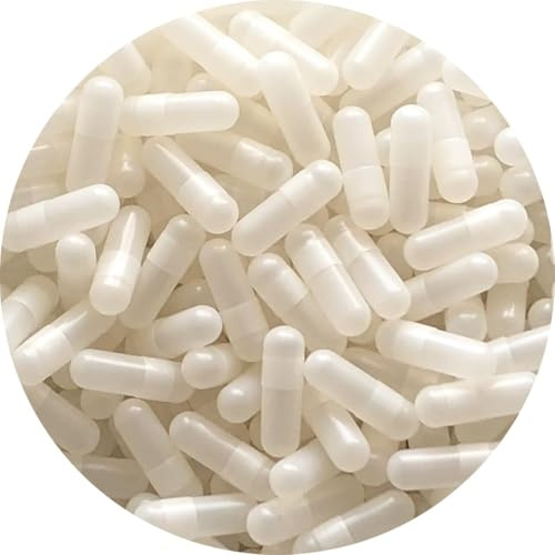 Pure CapsulesStorlek 000, tom vit gelatinkapsel, gelkapsel, pillerkapslar, Tio2-fri kapsel, BSE, GMO-fri, för självfyllning, gör-det-själv-kapsel (500)