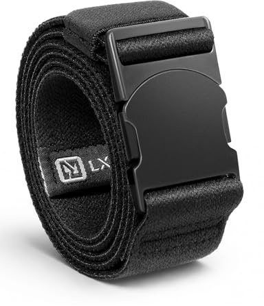 LXMY Belts for Men, Elasticated Work Belts for Men, Metal Free Buckle, No Holes Adjustable Belt Up to 47, for Adventure and Every Occasion