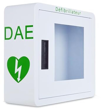 AED Wandschrank，Sichere Aufbewahrung Für Defibrillatoren In Öffentlichen Bereichen, Stahlsystem Mit Stoßfestigkeit Und Weites Sicherheitsglasfenster (42x15,5x38cm)