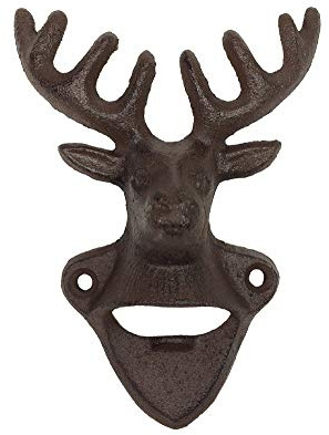 Wandflaschenöffner Hirsch Vintage Flaschenöffner Rustikal Gusseisen Antik-Braun