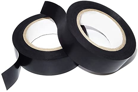 YTBUBOR PVC Electrical Tape 2 Pack 19mm*15m Black Insulation Tape Adhesive Gaffer Tape