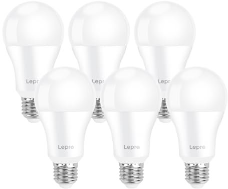 Lepro 13.5W E27 LED Warmweiss, 1521 Lumen Glühbirne E27 ersetzt 100W, 2700K Warmweiß A60 glühbirnen, 200°Abstrahlwinkel Led Birne, Nicht Dimmbar, 6 Stück
