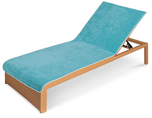 JEMIDI Housse Chaise Longue - Protection Chaise de Jardin 200 x 75 cm en Coton - Serviette Grande Taille pour Plage Piscine Bronzage