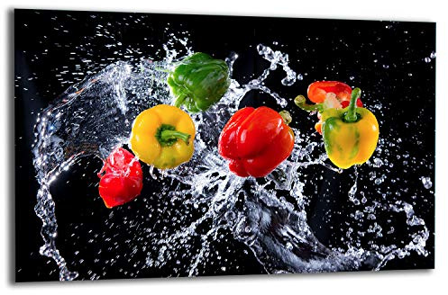 TMK ArtDeko Herdabdeckplatte 1 Teilig 80x52 cm - Spritzschutz Herdabdeckung – Herdschutz aus Sicherheitsglas – Robust, Hygienisch & Rutschfest – Schutz für Induktion, Ceran, Gas & Elektro