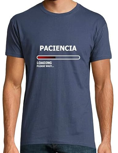 latostadora Camiseta Manga Corta Cargando Paciencia para Hombre - Denim XL - Ref. 3641384-P