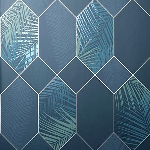 Fine Decor UK Miami 2021 Tropical GEO Navy/Silver