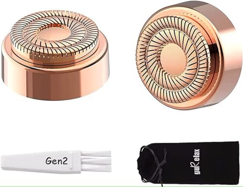 Gurelax Gesichtshaarentferner Ersatzköpfe für Finishing Touch Flawless der neuen Generatio,Schmerzfreie Haarentfernung mit hypoallergen 18-karätige 2pcs