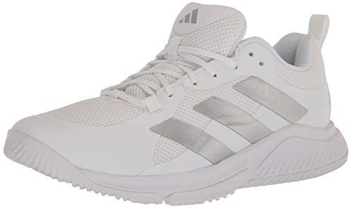 adidas Women's Court Team Bounce 2.0 Sneaker, White/Silver Metallic/Grey One, 14.5
