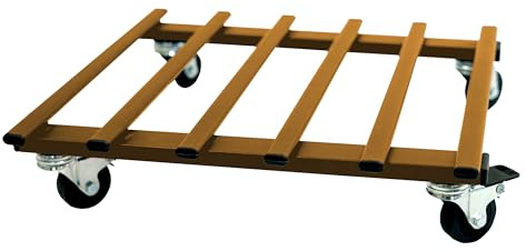 Tecnokit: Rigatino Carrello portapiante, Varie Dimensioni, con Ruote, in Metallo, Portata Max 90 kg c.a., Nero, Cotto, Bianco. (cm 40x40, Cotto)