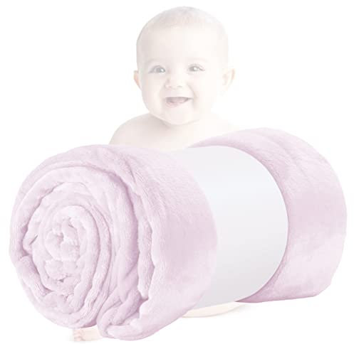 HUIEYE Coperta Plaid Morbida,Coperta In Microfibra Peluche,Coperta Pile,Plaid Divano Super Morbida Per Bambini Passeggino Und Biancheria Da Letto Soffice Neonat Morbida,70 X 100CM(Rosa chiaro)
