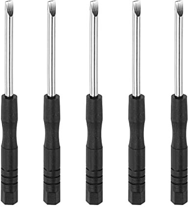 sourcing map Mini Fendue Tournevis, 3.0mm Plat Tête pour Montre Lunettes Électronique Réparation, 5 Pcs