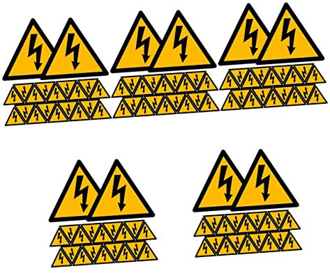 HAPINARY 100blätter -warnaufkleber Selbstklebende Sicherheitsaufkleber Für Und Außenbereiche Hochwertige Gelbe Warnetiketten Dreiecksform Groß Langlebig Und Praktisch