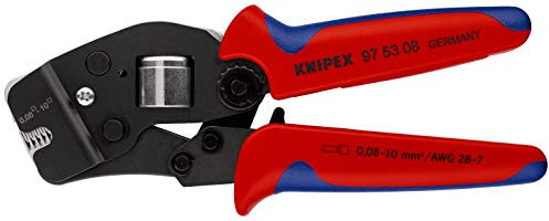 Knipex Hand Crimpzange 0,08mm² / 28AWG → 10 mm2 / 8AWG, 0.08 → 10mm² / 28 → 8AWG für Aderendhülse, 190 mm