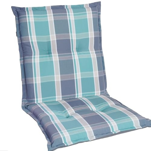 gardisun Gartenstuhlauflagen Niedriglehner, 2er Set, Grün-Grau-Kariert