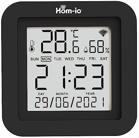 Hom-Io | Remote Display Smart IR con Wifi, Ripetitore Universale Telecomandi TV, Controllo Dispositivi Intelligente, Rilevatore di Temperatura e Umidità, Colore Nero