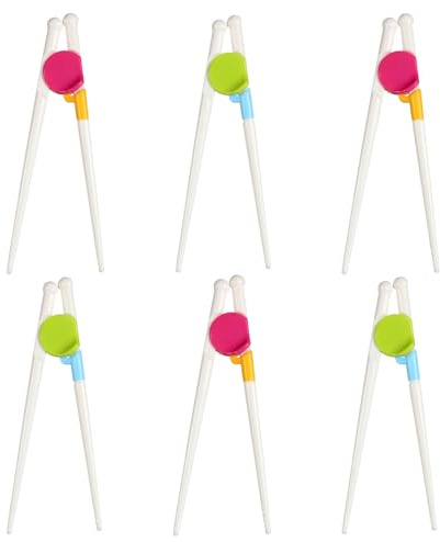 SYEYCW 6 Paar Kinder Essstäbchen, Sushi Stäbchen Kinder, Kinder Training Essstäbchen Hilfer, Mehrweg Training Chopsticks, Lernen Stäbchen, Chinesische Chopsticks, für Kinder, Anfänger, Ältere