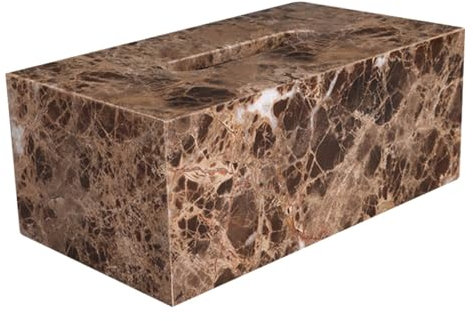 Taschentuchbox-Abdeckung, natürlicher Marmor, moderner quadratischer Taschentuchbox-Halter – dekorativer Halter/Organizer für Badezimmer, Schreibtische, Schminktisch, Schlafzimmer, Nachttische (Farbe: