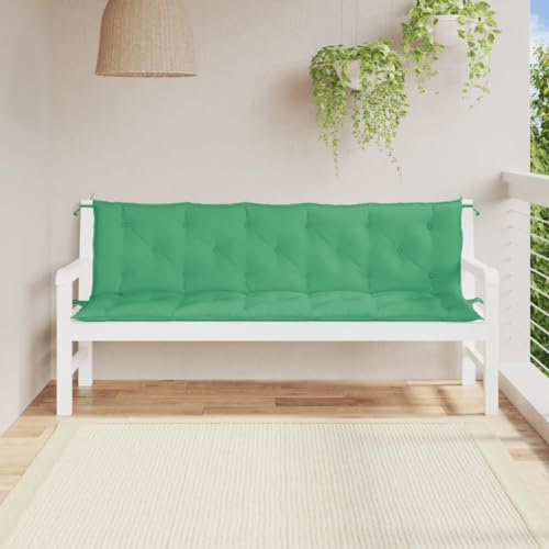 ZEYUAN Gartenbank-Auflagen 2 STK. Grün 180x50x7 cm Oxford-Gewebe, Terrassenmöbel, Wetterfeste Bank, Outdoor Bank, Parkbank, Garten Banken, Deko Bank, Gartenmöbel - 361721