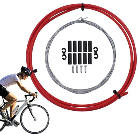 Rennrad-Schaltzugset, Umwerfer-Schaltzüge für Fahrräder - Schaltzug- und Gehäuseset | Bremsübertragungsleitungen-Set mit Endkappen und S-Haken zum Radfahren