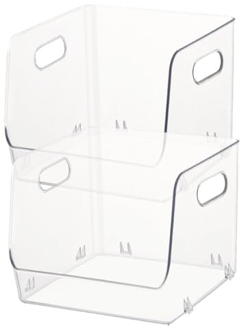 KAILIKETIY 2stücke Transparente Aufbewahrungsbox Für Schminkaufbewahrung Desktop Organizer Mit Deckel Kleinigkeiten-organisationsbox Stapelbar Für Schreibtisch Kommode Und Vitrine Durchsichti