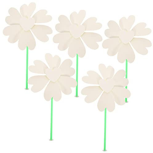 Vaguelly Molinetes para Niños De Papel Sin Pintar Juego De 5 Piezas De Molinetes para Decorar Jardín De Infantes DIY para Exterior Paquete De Materiales para Dibujo Creativo