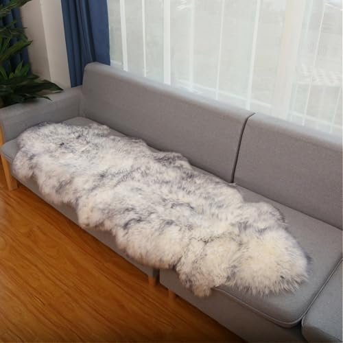 Genuine Sheepskin Rug Soft Fluffy Lambskin Carpet for Living Room & Bedroom Large Size (70x200cm) - Luxurious Home Decor & Cozy Flooring Solution