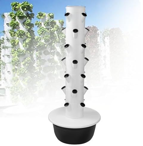 SHEUAO Tour Hydroponique,Système De Culture De Tour Hydroponique,Kit De Culture D'intérieur avec Pompe,Système De Culture Hydroponique pour Herbes, Fruits Et Légumes,Black-53X105CM
