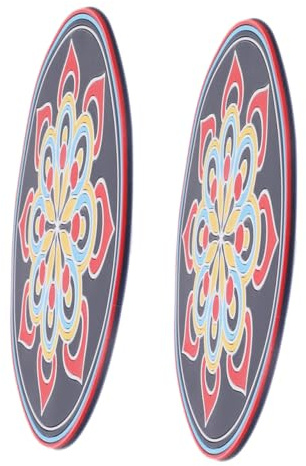 ULDIGI 2 Stück Teiliges Klangschalenkissen mit Rutschfester Unterlage Komfortable Meditationsmatten mit Mandala Druck Große Sound Bowl Pads für Yoga und Tisch Untersetzer