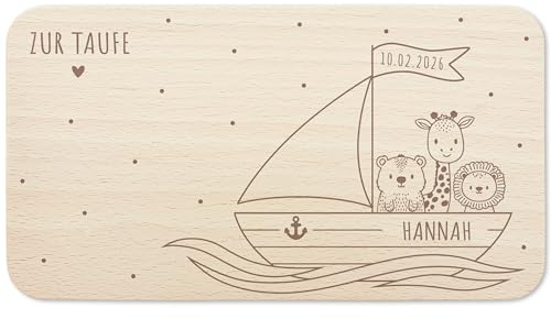 Frühstücksbrettchen Holz personalisiert Taufgeschenke für Mädchen Jungen Holzbrett für Kinder Geschenk Taufe Holzbrettchen Brettchen Frühstücksbrett mit Gravur