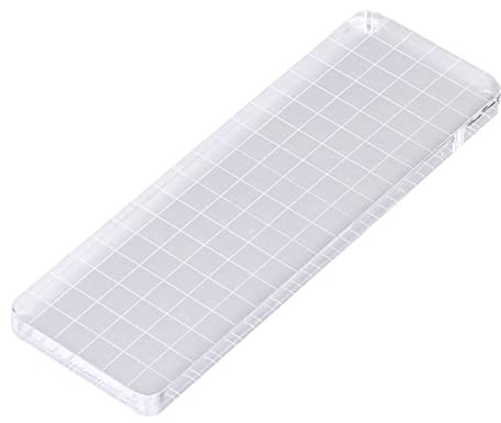 Yctze Klart Stämpelblock i Akryl 6x18 Cm med Runda Hörn för Säkert och Hantverk, och återanvändbart för Bärbara Datorer och Kort
