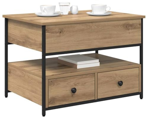 vidaXL Couchtisch Artisan-Eiche 70 x 50 x 54,5 cm Holzwerkstoff, Moderner Wohnzimmertisch, vielseitiger Stauraum, stylisches Zentrum, strapazierfähige Holzoberfläche