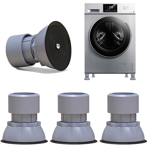 4 Stück Schwingungsdämpfer Waschmaschine, Universal Schwingungsdämpfer für Waschmaschinen Trockner, Verstellbare Höhe10-12 cm, Waschmaschine füße für Waschmaschinen Trockner