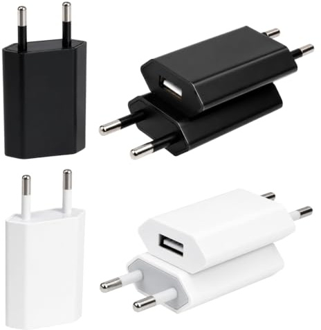 AYHYHLJZJ 6 Pcs USB Netzteil 5v 1a, 5V/1A USB Adapter, Stecker für Ladekabel, 5W Netzteil mit Geringem Stromverbrauch für Handy Tablets MP3 Kamera eBook Charger-3 Schwarz+ 3 Weiß