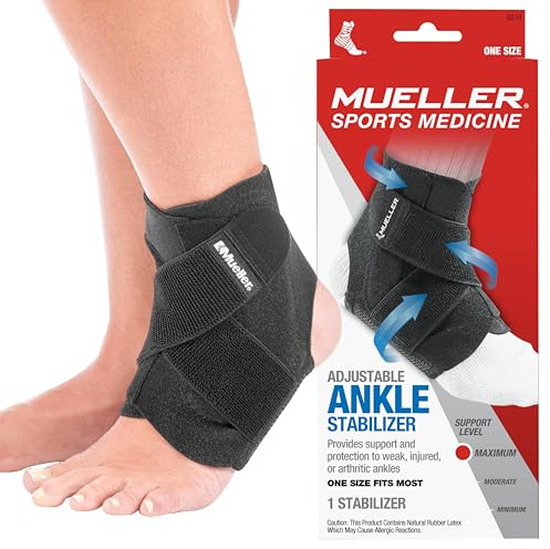 Estabilizador de tobillo ajustable, negro, única talla