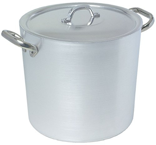 Pentole Agnelli, ALMA10336, Pentola Alta con 2 Maniglie in Acciaio Inox, Alluminio, Argento