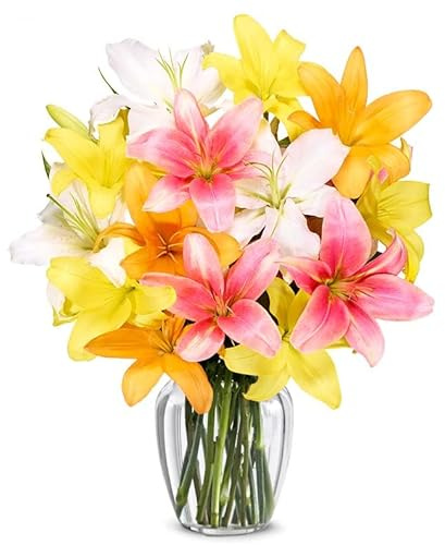 From You Flowers - Stunning Lily Bouquet with Glass Vase | Fresh Flower Bouquets for Mother's Day, Birthday, Anniversary, Get Well or Celebration
