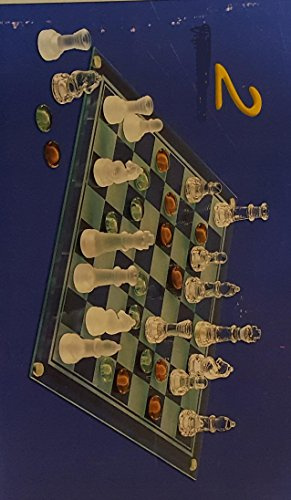 Design Schachspiel aus Glas Schachbrett 25 x 25 cm mit 32 Schach Spiel Figuren