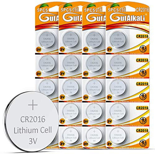 GutAlkaLi 20 Stück CR2016 3V Lithium Knopfzellen CR 2016 Batterien