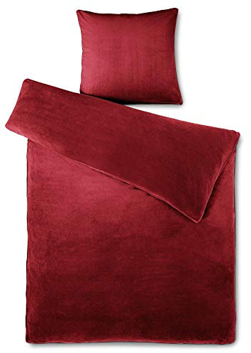 aqua-textil Feelwell Bettwäsche 155 x 220 cm 2teilig Coral Fleece Bettbezug Mikrofaser Thermo Flausch Bordeaux