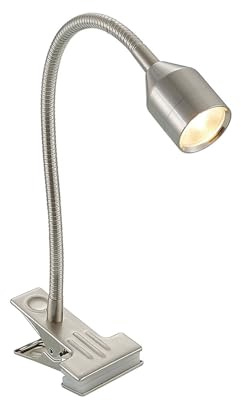 Lindby LED Klemmleuchte Djamila (Modern) in Alu aus Metall (1 flammig,) - Tischlampe Tischleuchte Leselampe Nachttischlampe Arbeitszimmerleuchte