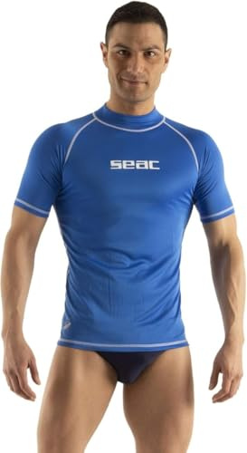 Seac T-Sun Short Man, Camiseta de protección Rash Guard para esnorkel y natación Anti UV