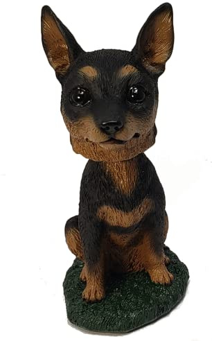 Animal Den Min Pin Dog Bobblehead Dog Figure Statue Gift for Car Dashboard