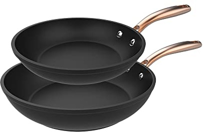 Cecotec Set de Sartenes Polka Fantasy 20-24 Bucket Golden. Diámetro 20-24 cm, Aluminio Forjado, Revestimiento Antiadherente Platinum Plus Teflon, Libre PFOA, Aptas para Inducción