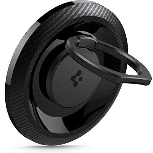 Spigen O-Mag Anneau Téléphone Magnétique MagSafe, 360° Rotation, Poignées Téléphone Compatible avec iPhone 17 16 15 14 13 12 Pro Max Air et Coque MagSafe/Pixelsnap pour Samsung S25, Pixel 10 - Carbon