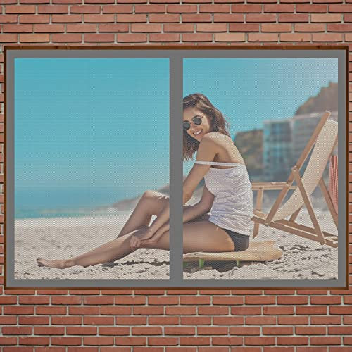 Insektenschutztür Fliegenschutz 110 x 125 cm Fliegengitter Magnet In Verschiedenen Größen Auswählbar Fenster-Fliegengitter Für Alle Fenster Bis, Grau